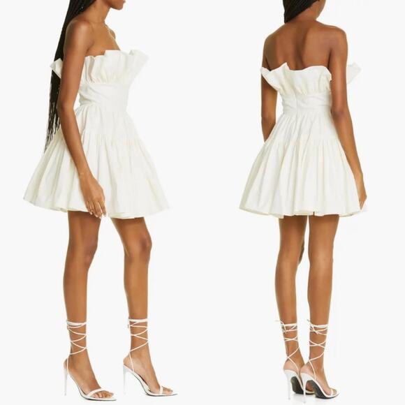 Sau Lee Revolve Ivory Nia Strapless Flare Mini Dress 12 - Picture 1 of 11